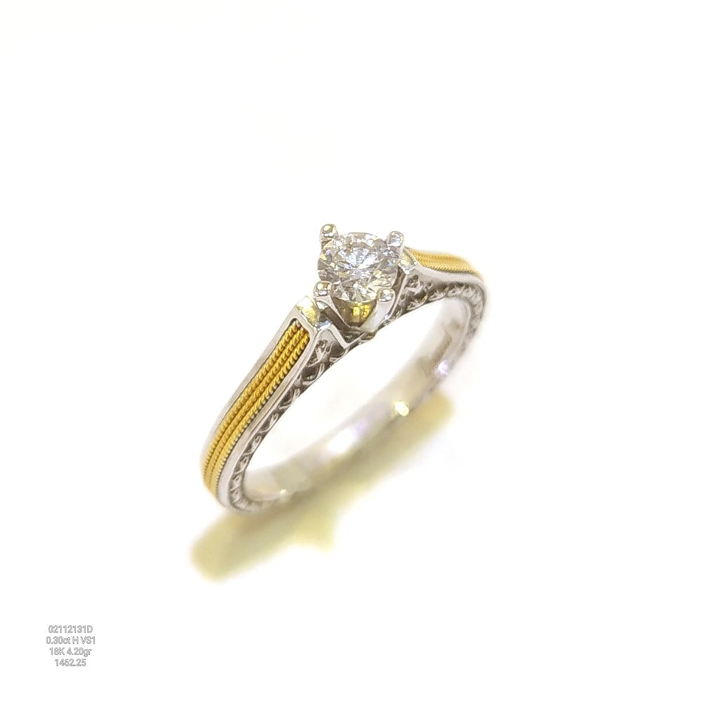0.30ct H Color Pırlanta Tek TAş Yüzük 18 Ayar Altın