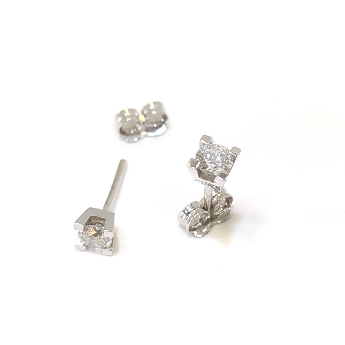 0.38ct Pırlanta Tek Taş Küpe 14 Ayar Altın