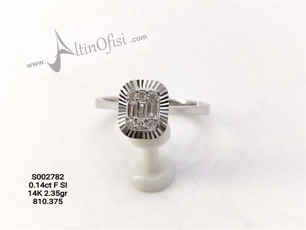 Baget Taşlı Pırlanta Yüzük 0,14ct F 14 K Altın 2,35 gr