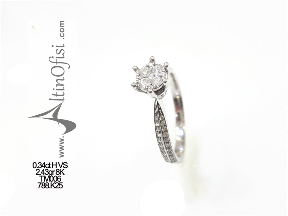 Kronet Tektaş 0.34ct H Color VS Pırlanta 2.43gr 8 Ayar Altın