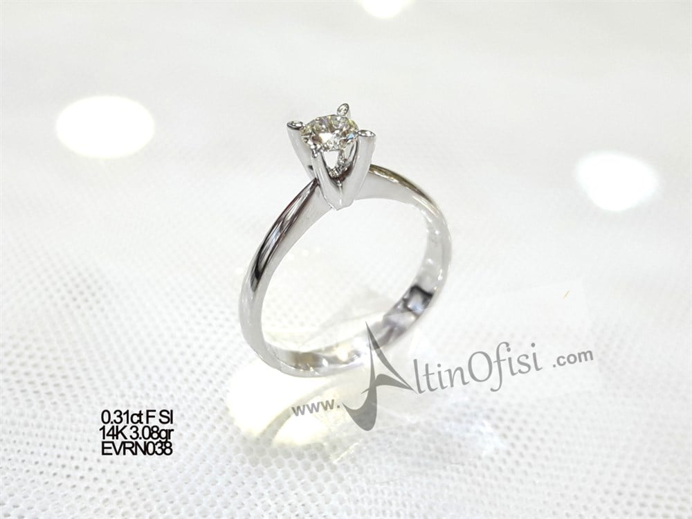 Tektaş 0,31ct F Color SI Pırlanta 3,08gr 14 Ayar Altın