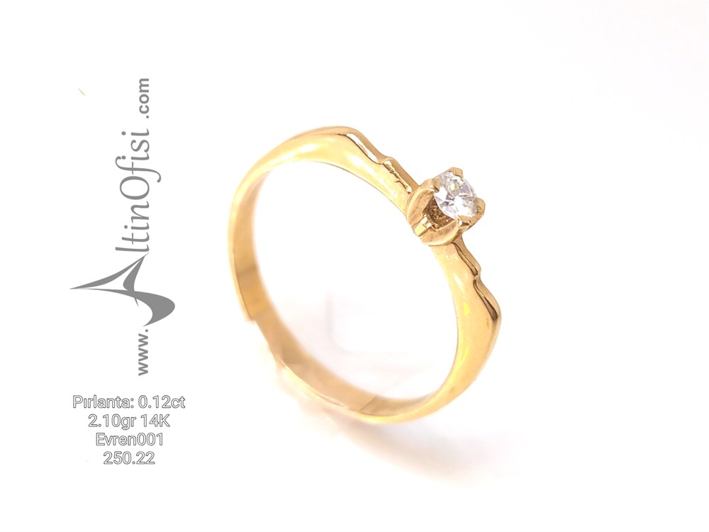 Tektaş Pırlanta Yüzük 0,12ct I SI 2,10gr 14K Altın