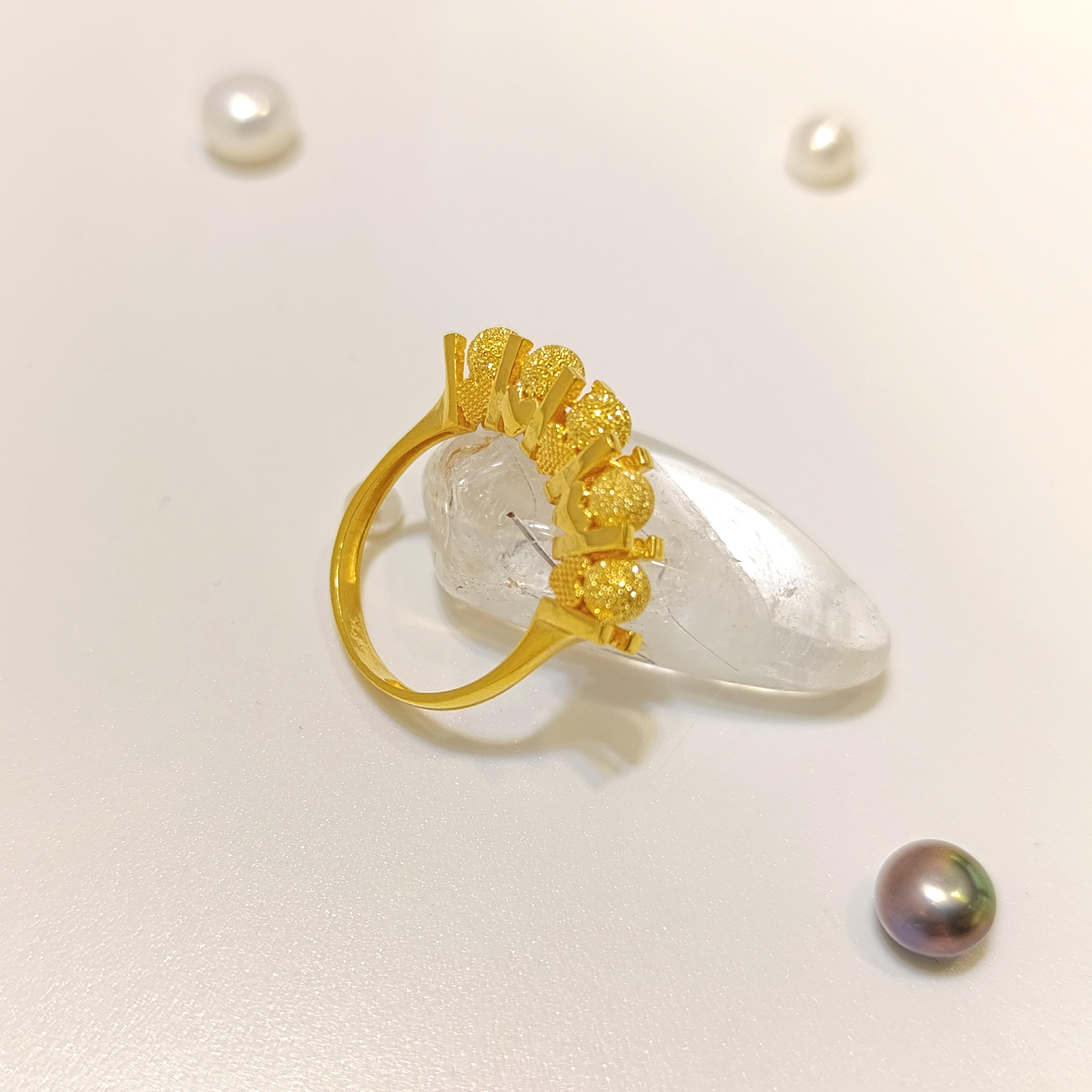 Beş Taş Görünümlü Dorika Toplu Yüzük 22 Ayar Altın HD VİDEOLU