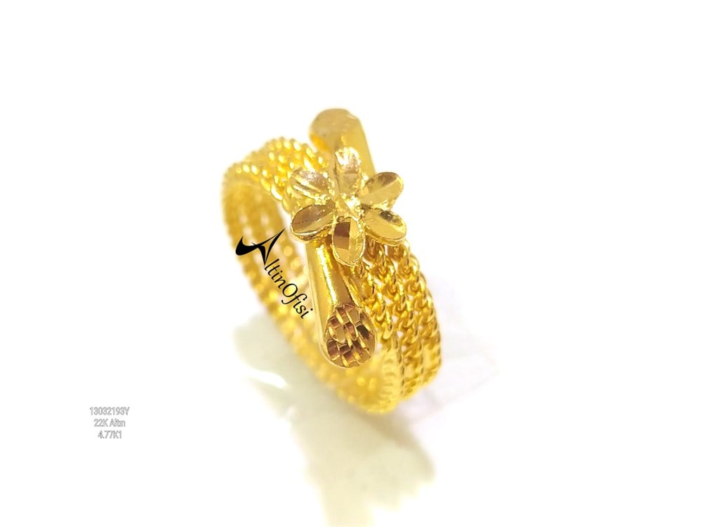 Fişekli Burmalı Yüzük 22 Ayar Altın 