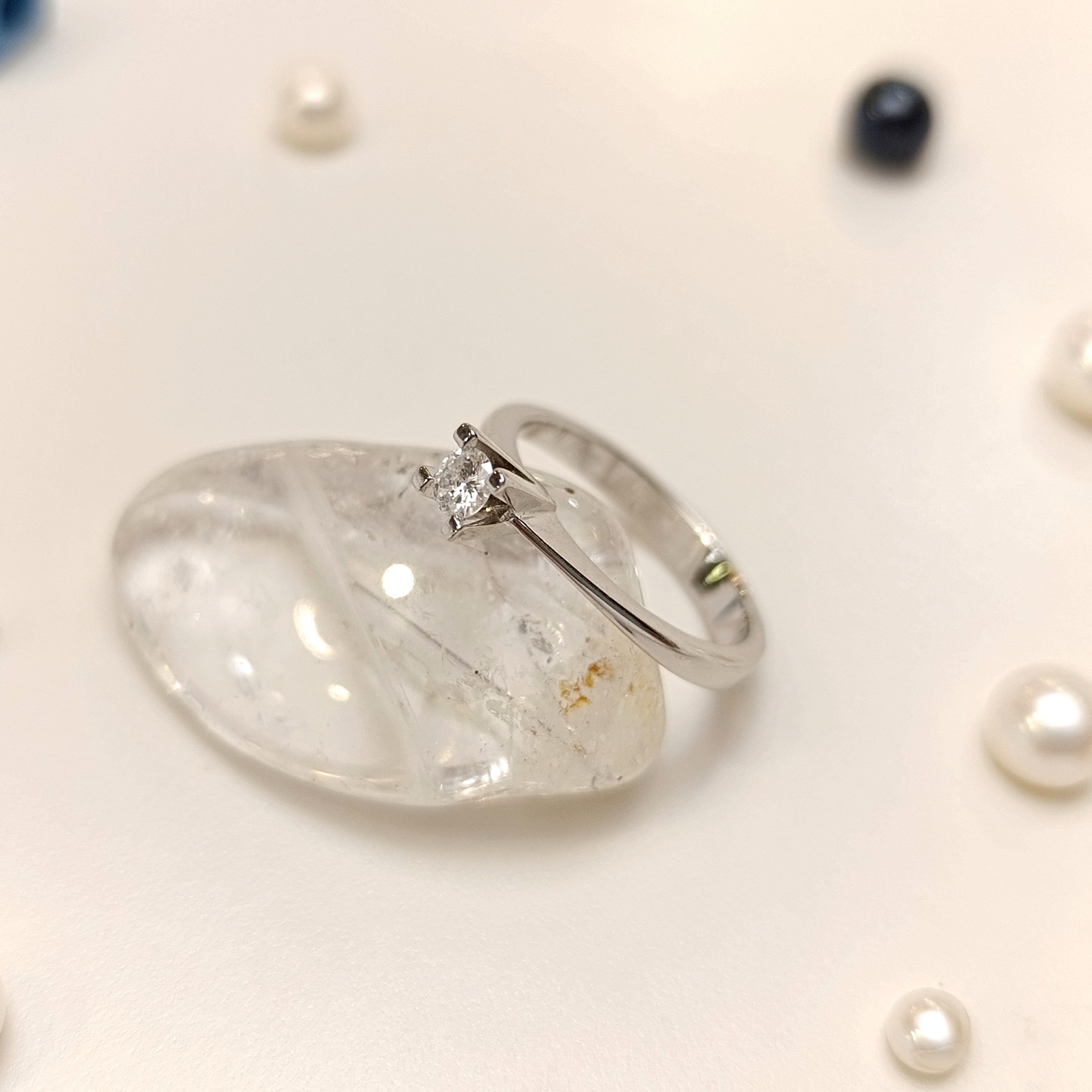 0.16ct F Color Tek Taş Pırlanta Yüzük 14 Ayar Altın HD VİDEOLU