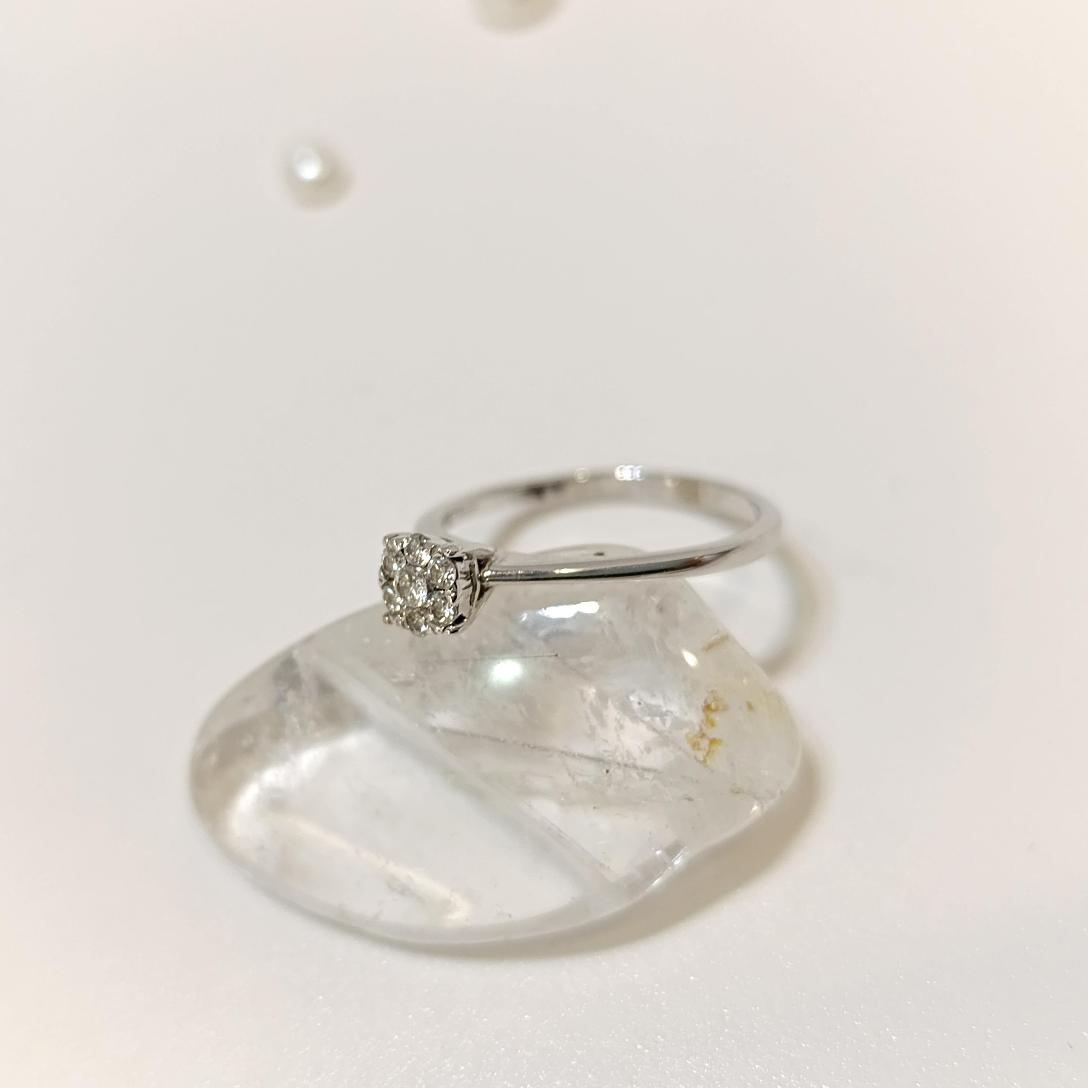 0.17ct G Color Kronet Pırlanta Yüzük 8 Ayar Altın HD VİDEOLU