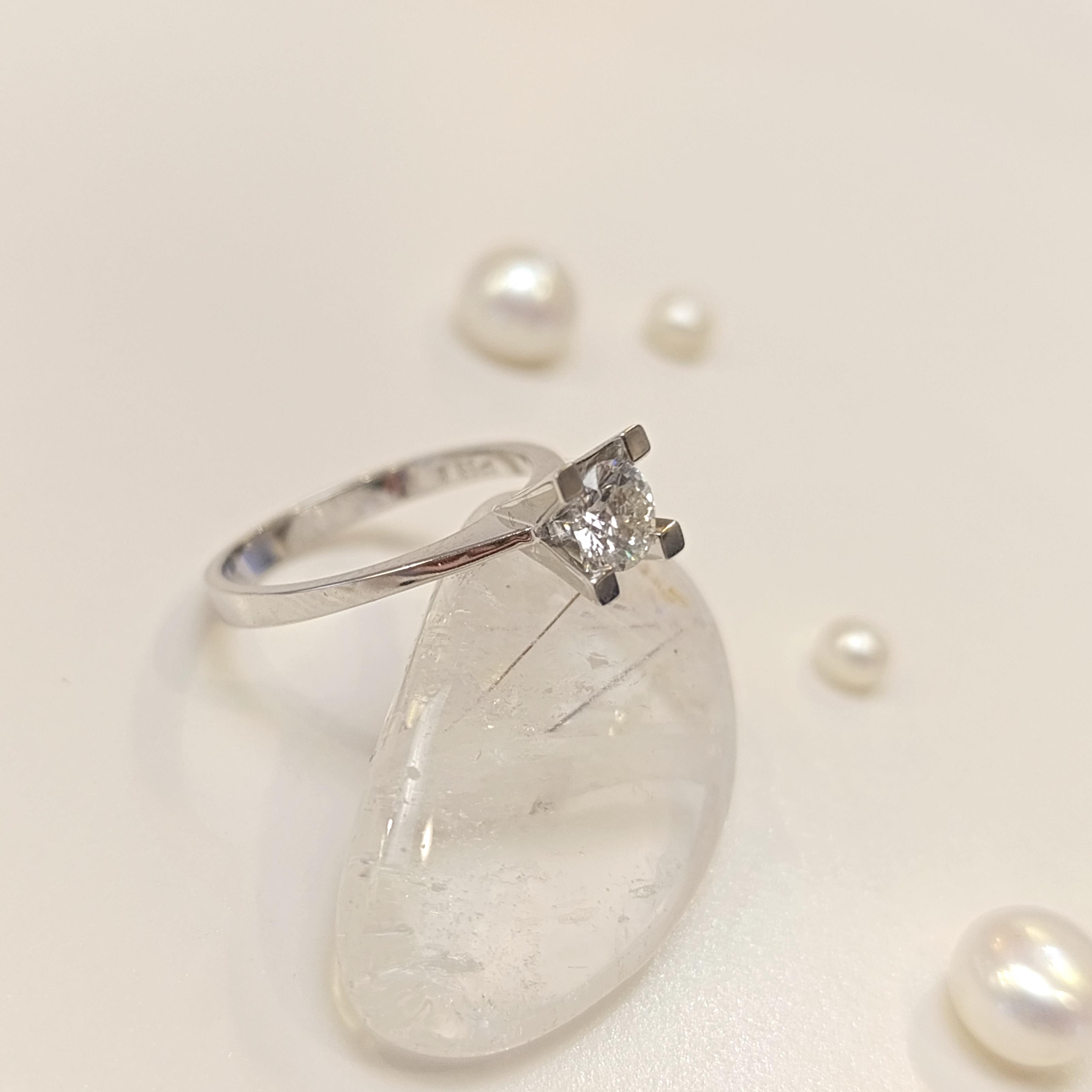 0.55ct G Color Tek Taş Pırlanta Yüzük 14 Ayar Altın HD VİDEOLU