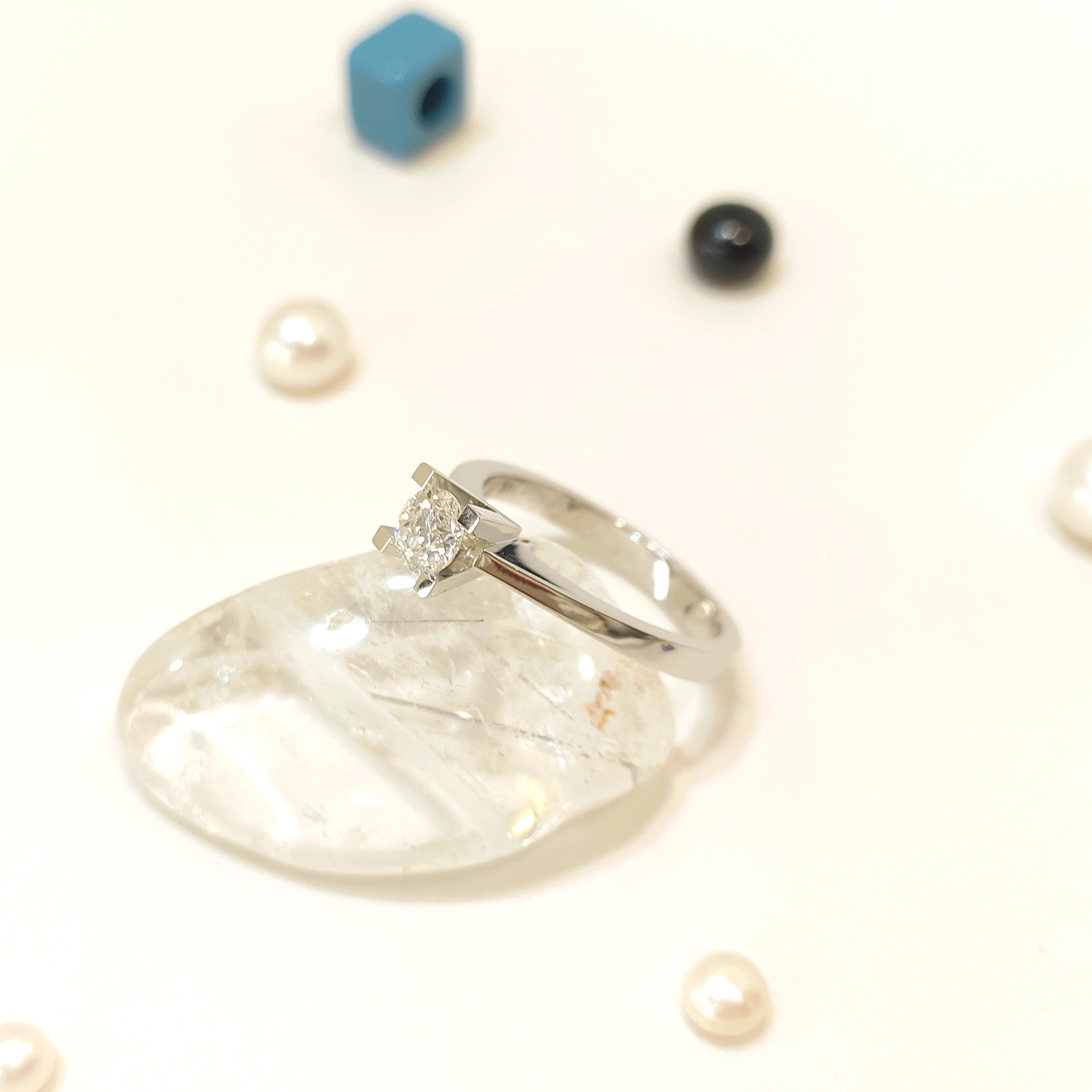 0.50ct F Pırlanta Tek Taş Yüzük 14 Ayar Altın HD VİDEOLU