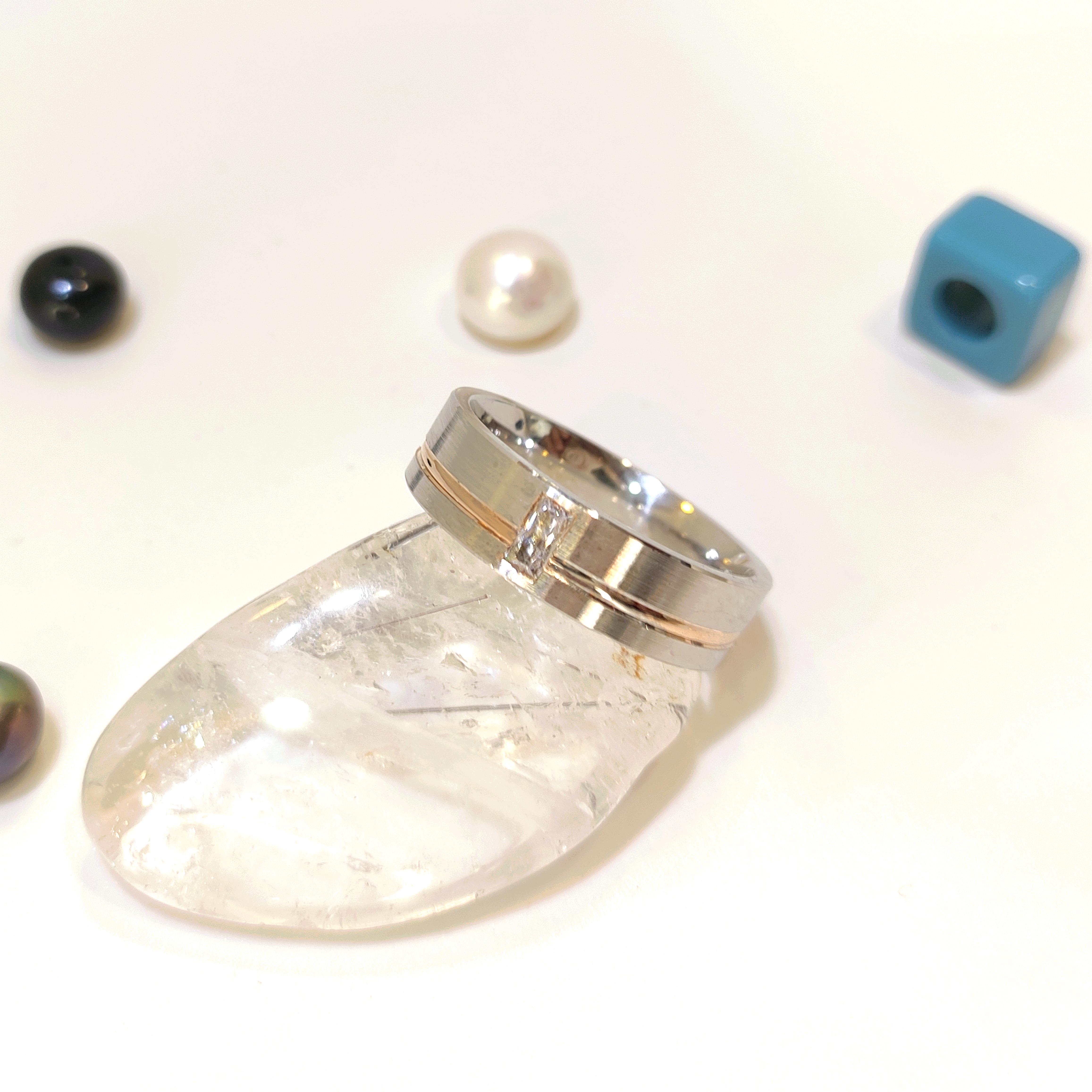 5.5mm Baget Taşlı Alyans 14 Ayar Altın 