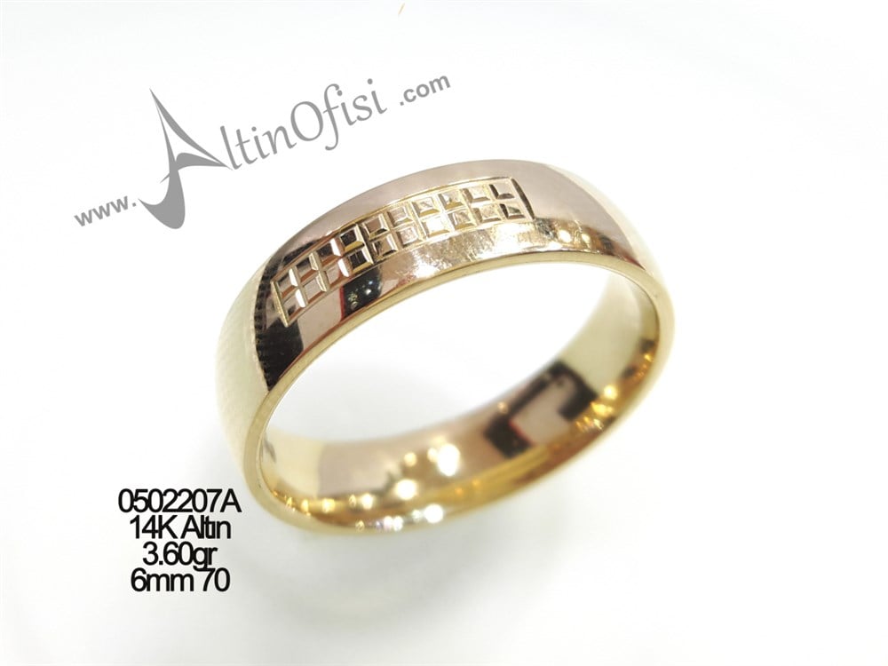 Alyans 6 mm Genişlik 14 ayar altın