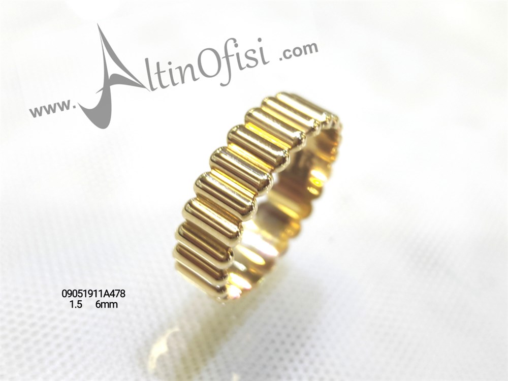 Alyans 6 mm Genişlik 14 ayar altın