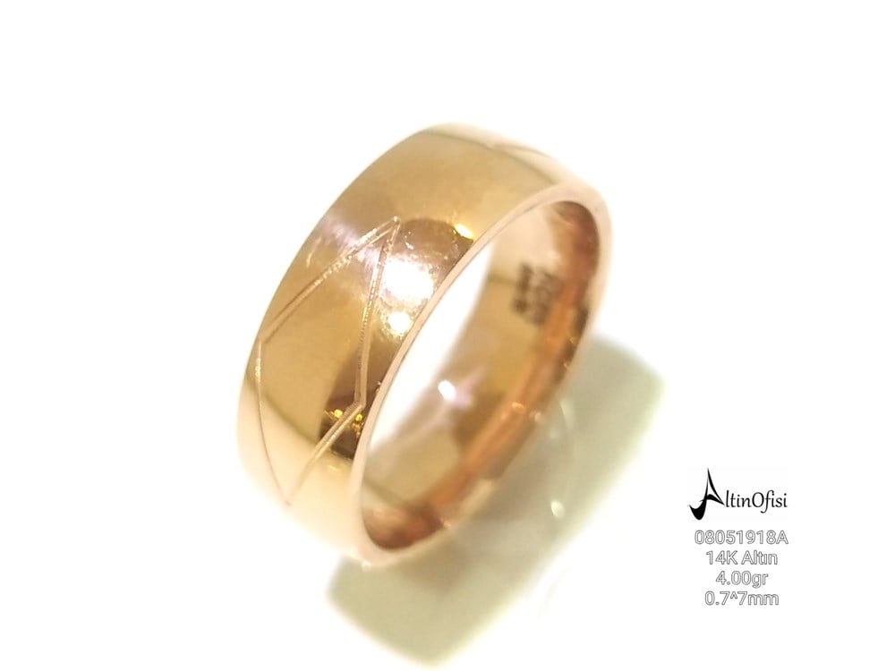 Alyans 7mm Genişlik 14 ayar altın