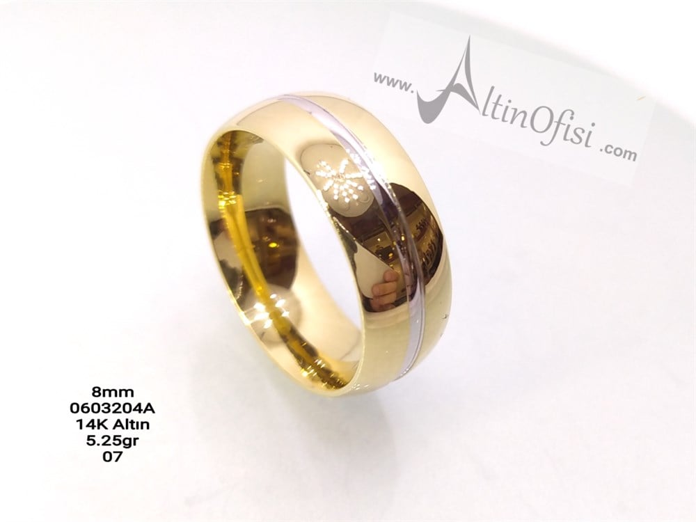 Alyans 8 mm Genişlik 14 ayar altın