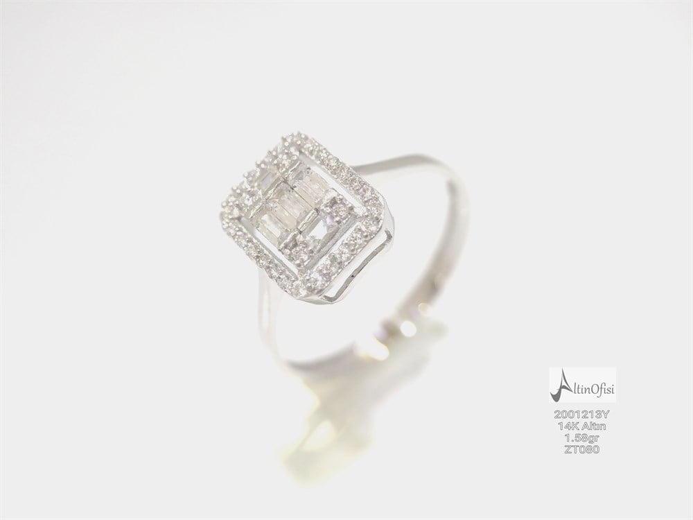 Baget TAşlı Yüzük 14 Ayar Altın