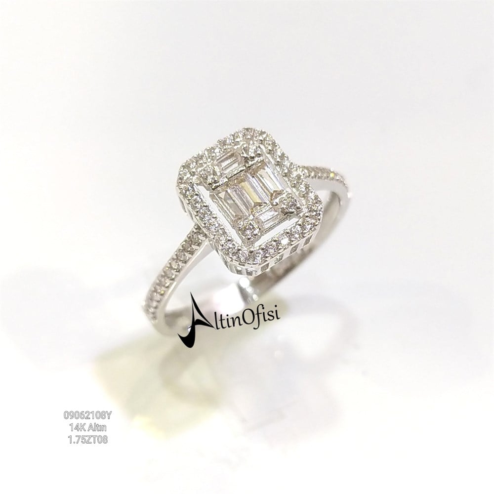 Baget Taşlı Yüzük 14 Ayar Altın