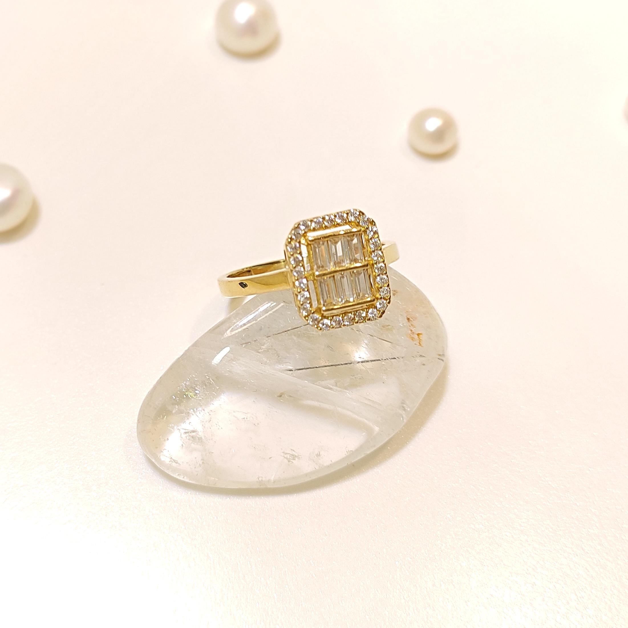 Baget Taşlı Yüzük 14 Ayar Altın HD VİDEOLU