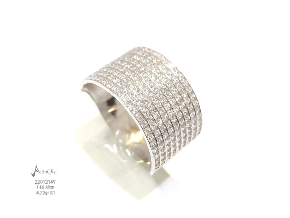 Dokuz sıralı Su Yolu Yüzük 14 Ayar Altın