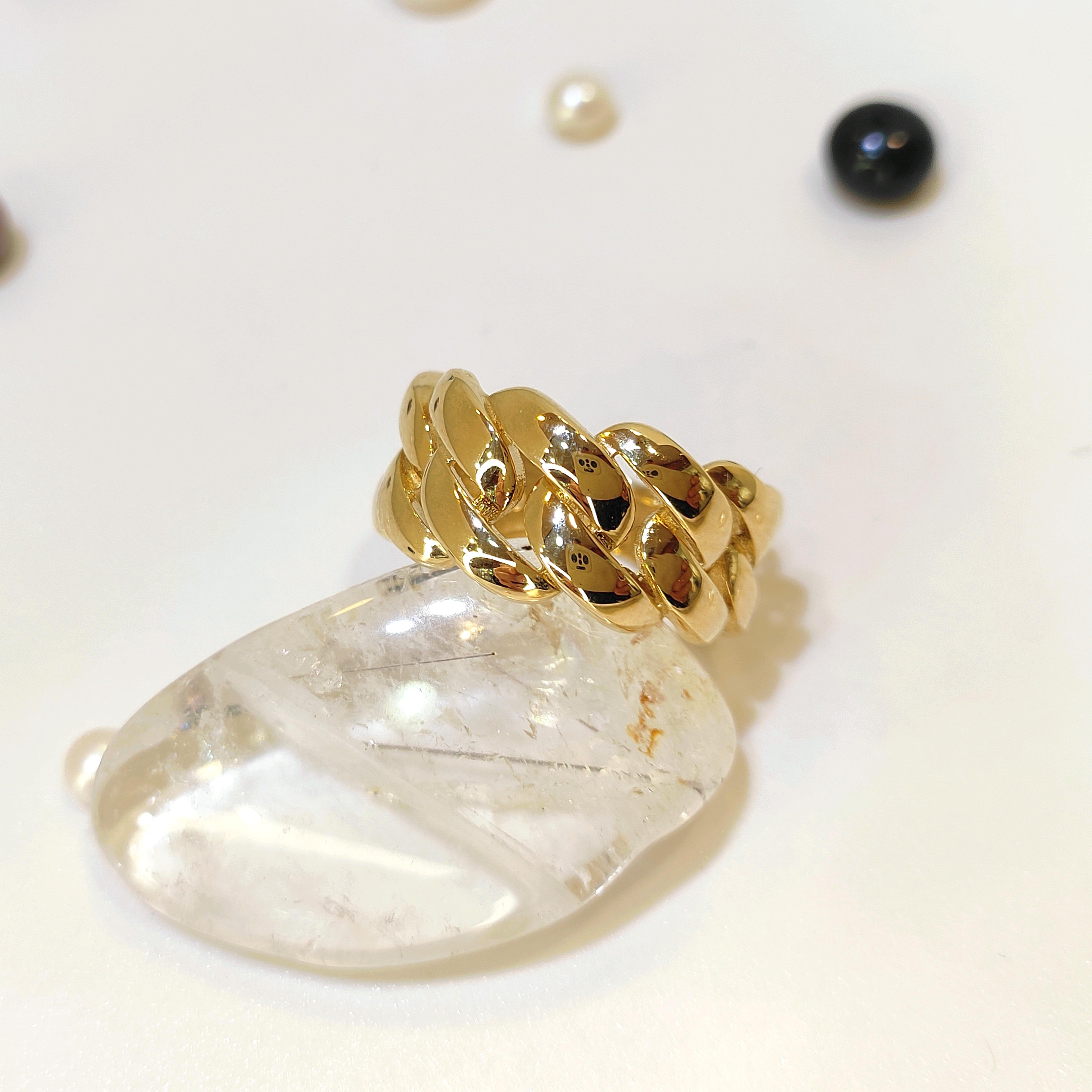 Gurmet Taşsız Zincir Yüzük 14 Ayar Altın HD VİDEOLU