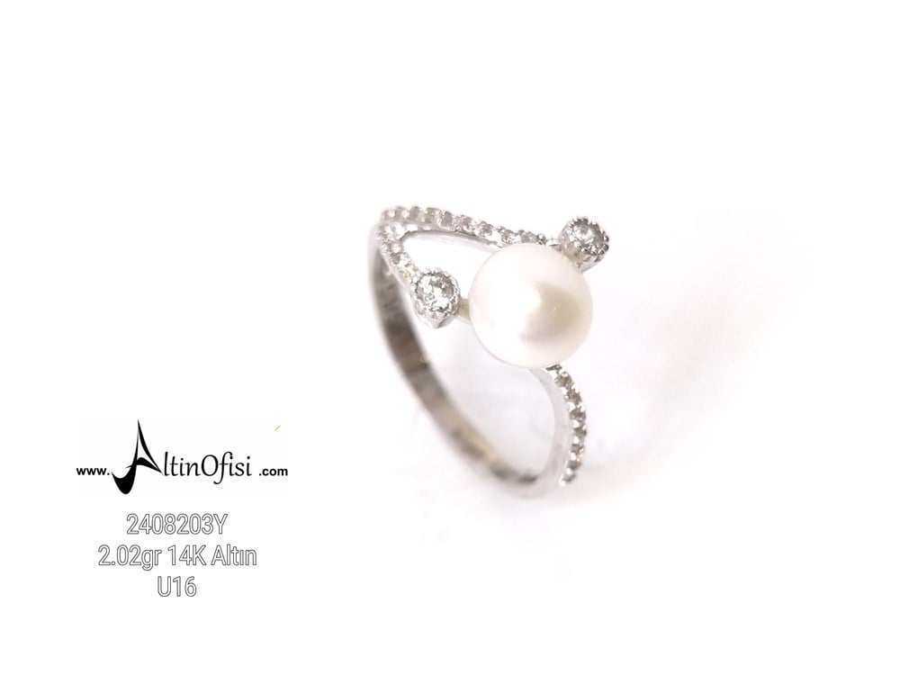İnci Yüzük 14 Ayar Altın