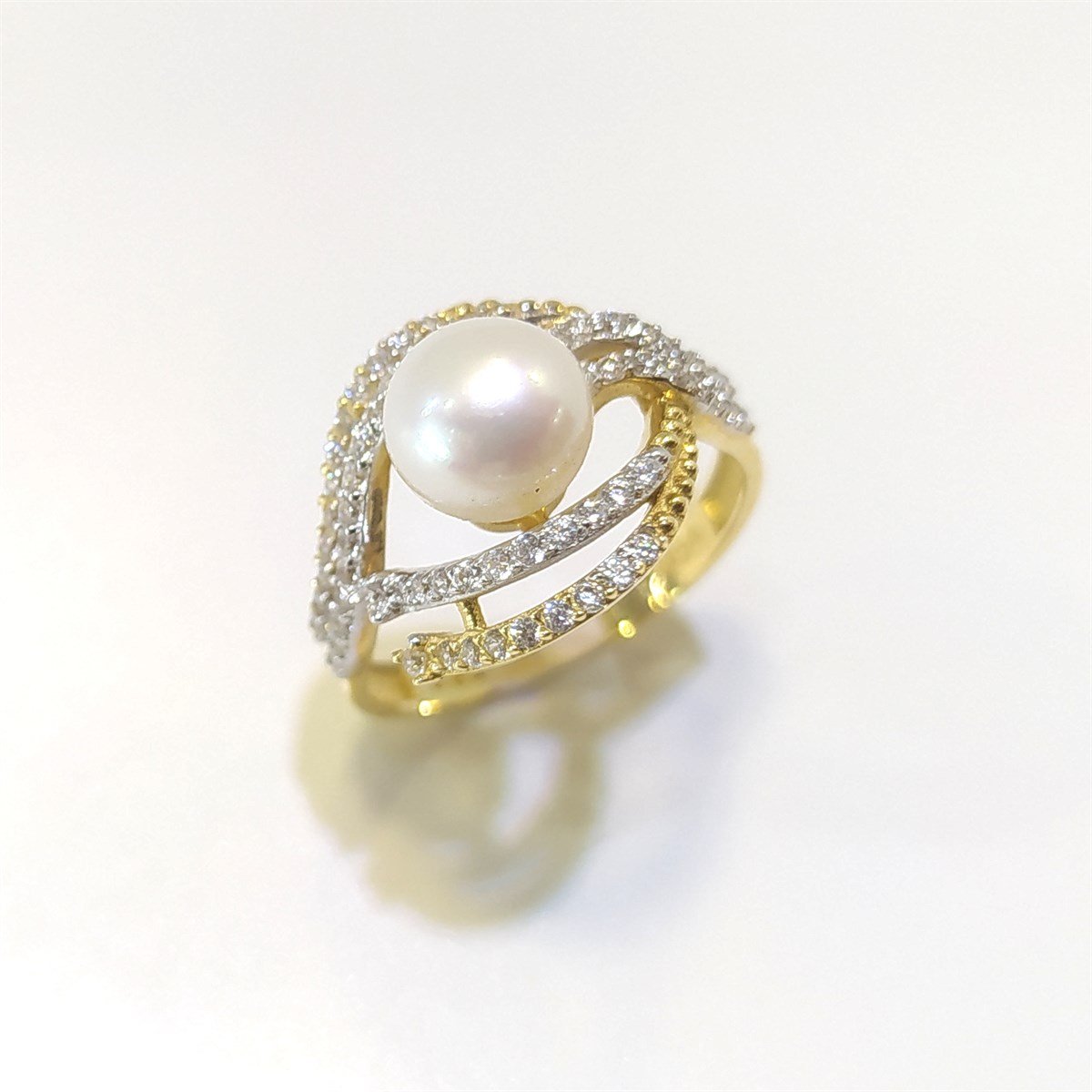 İnci Yüzük 14 Ayar Altın