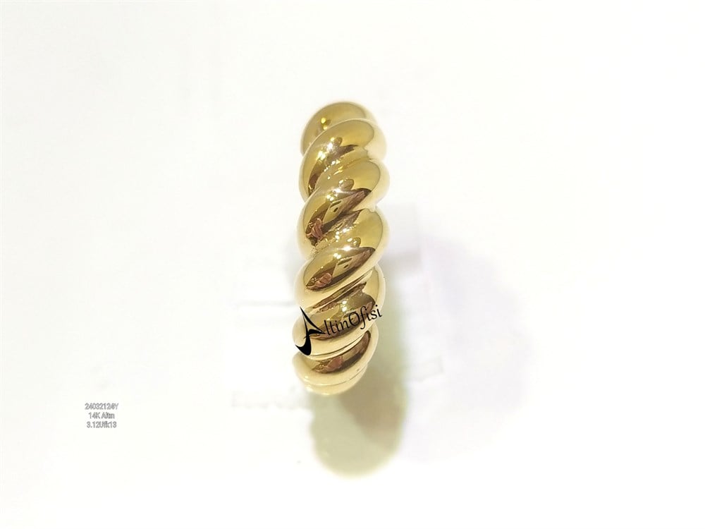 İstiridye Burgu Taşsız Yüzük 14 Ayar Altın