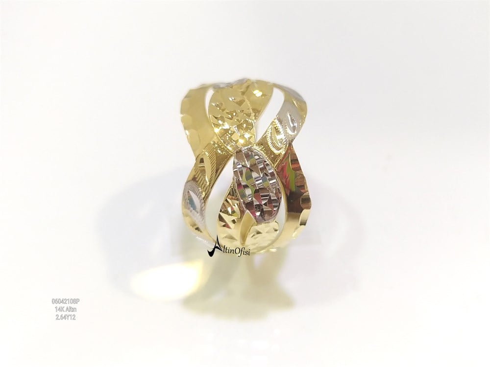 Kaleml İşlemli Taşsız Yüzük 14 Ayar Altın