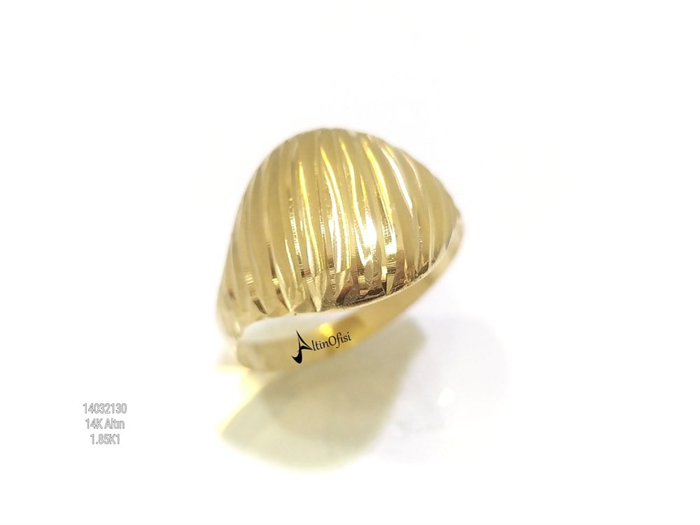 Kalemli Taşsız Yüzük 14 Ayar Altın