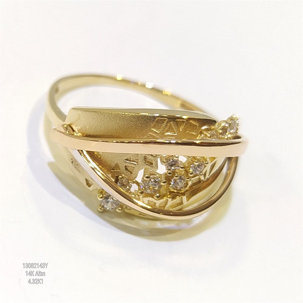 Kemerli Tasarım Yüzük 14 Ayar Altın