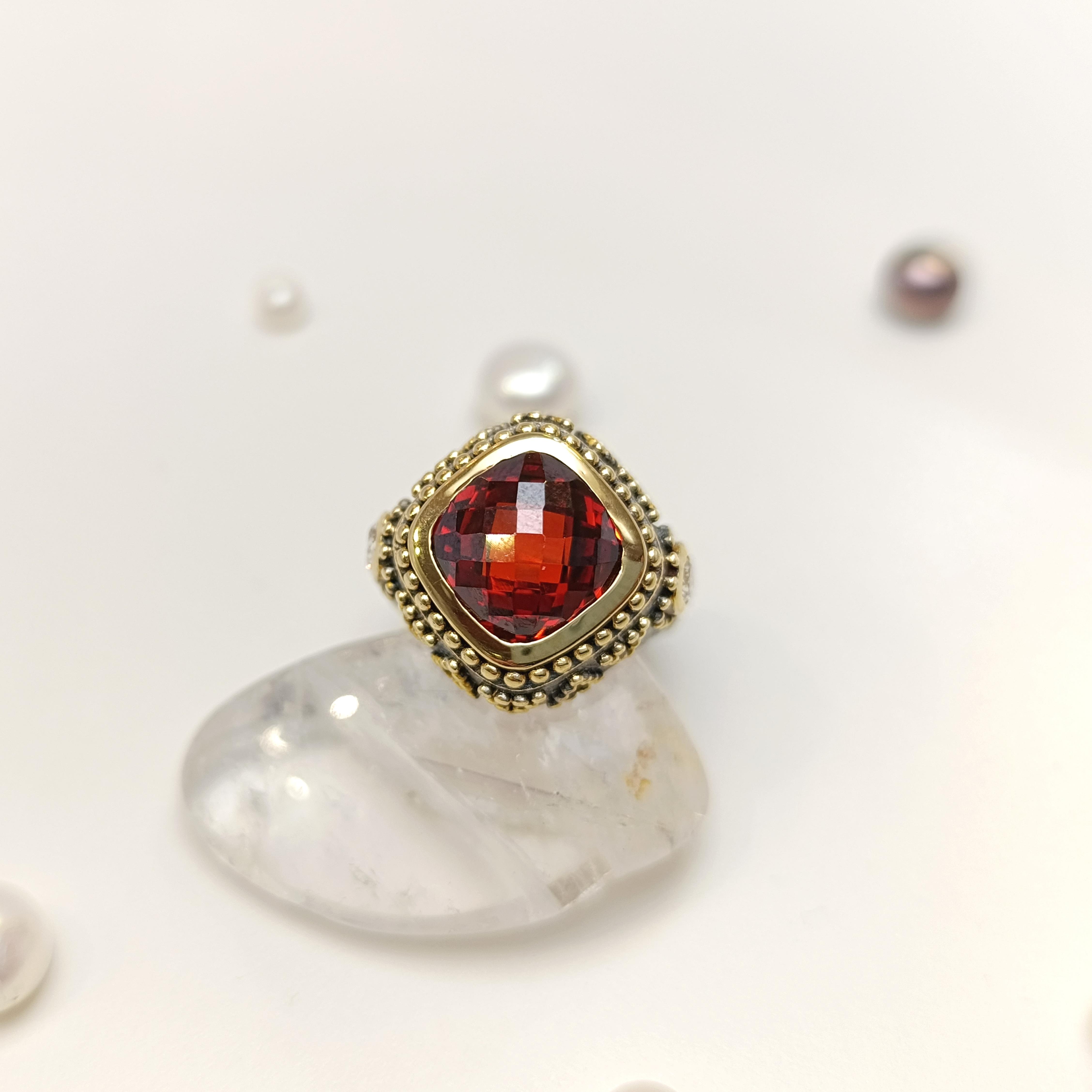 Kırmızı Taşlı Yüzük 14 Ayar Altın HD VİDEOLU