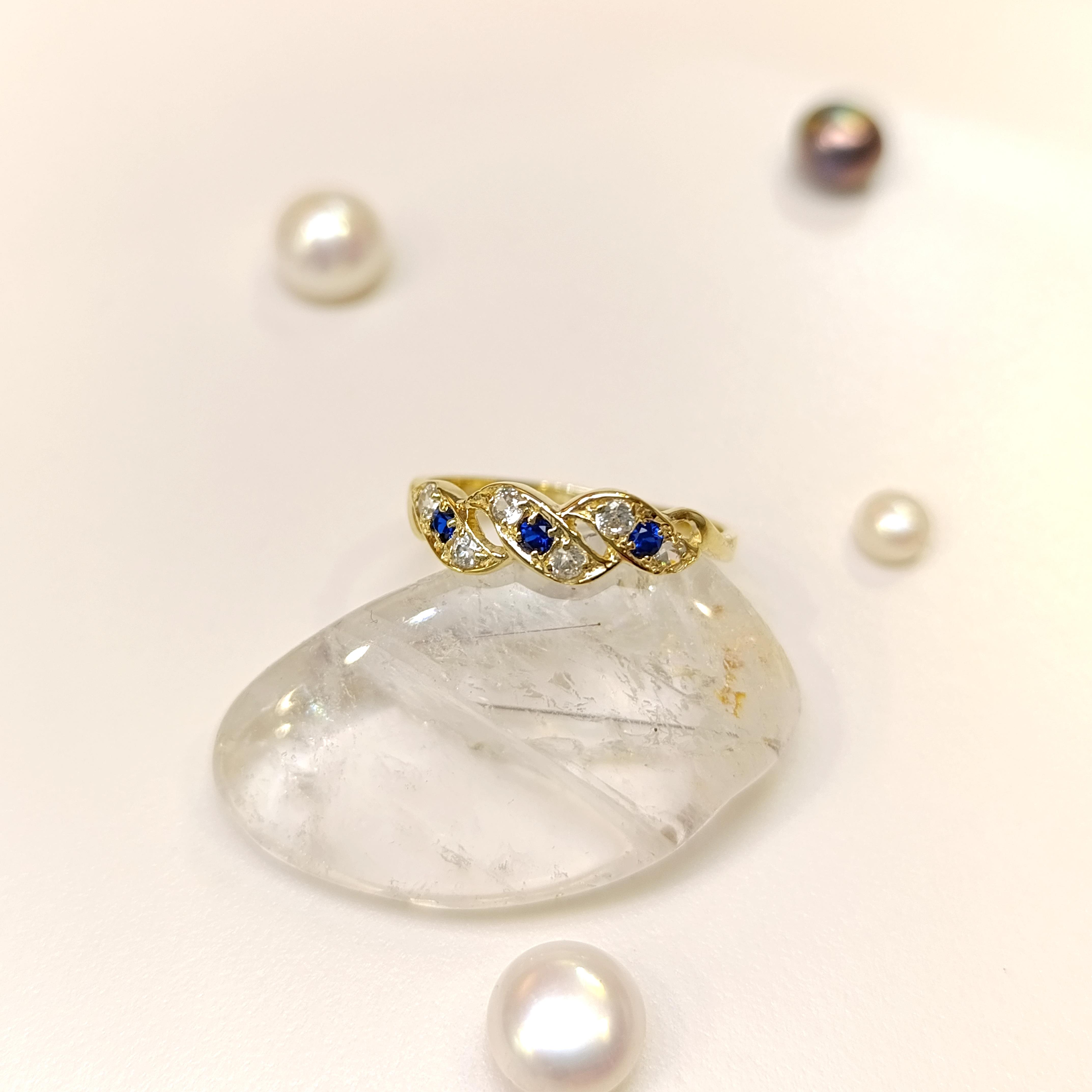 Mavi Taşlı Yüzük 14 Ayar Altın HD VİDEOLU