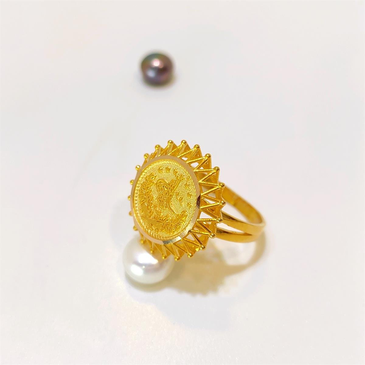 Otantik Tuğralı Yuvarlak Yüzük 14 Ayar Altın HD VİDEOLU