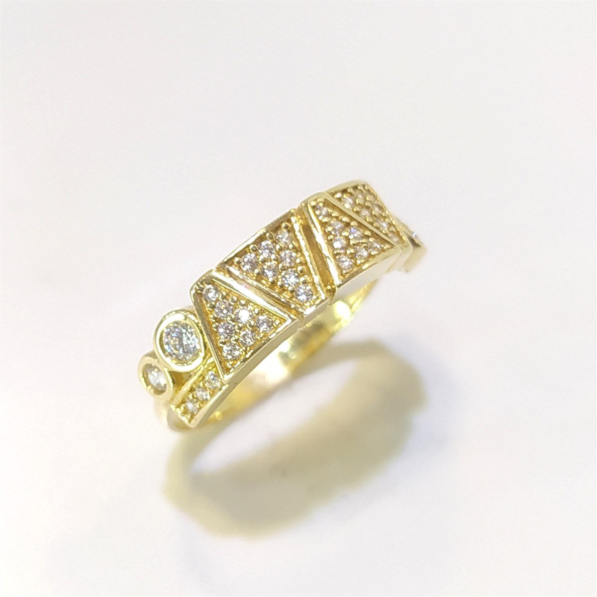 Piramit Yüzük 14 Ayar Altın