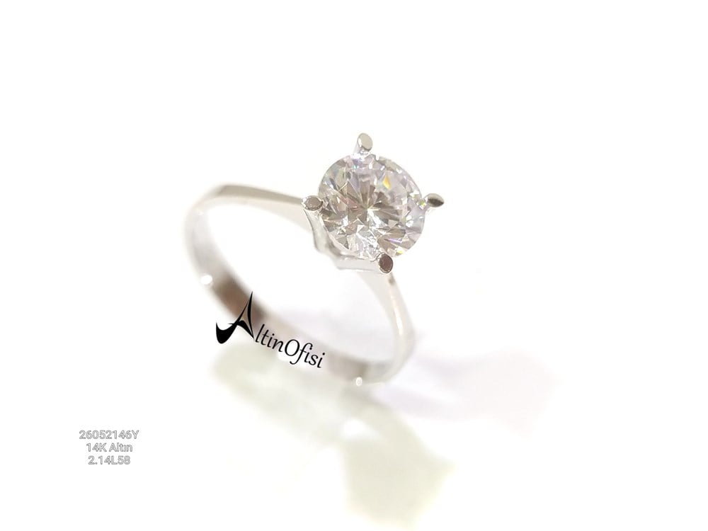 Tek TAş Yüzük 14 Ayar Altın