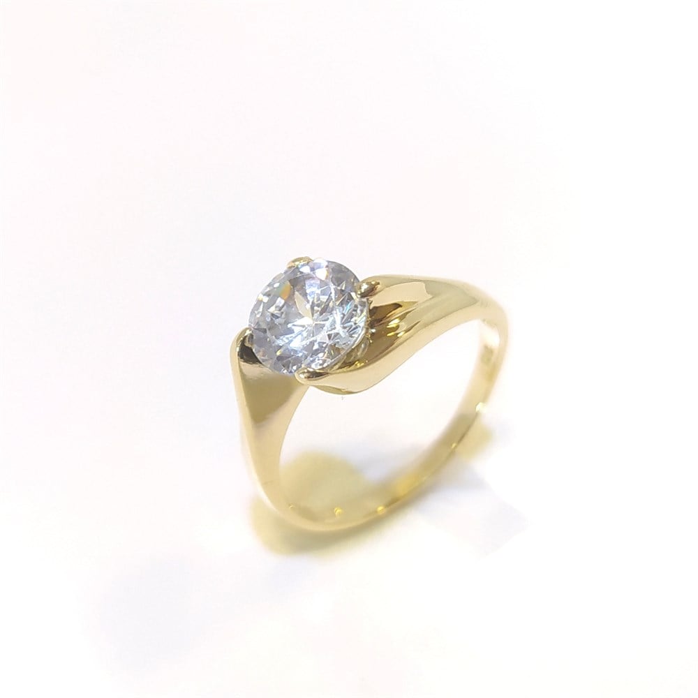 Tek TAş Yüzük 14 Ayar Altın