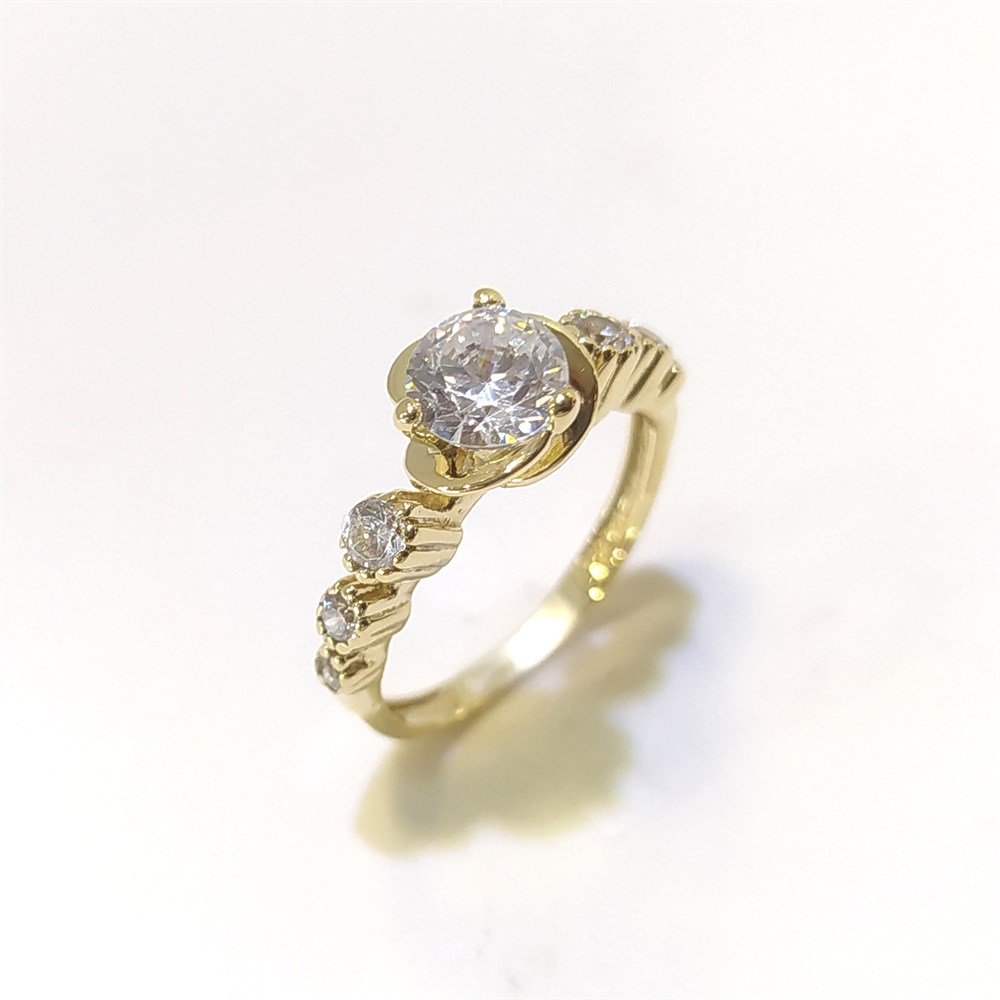 Tek TAş Yüzük 14 Ayar Altın