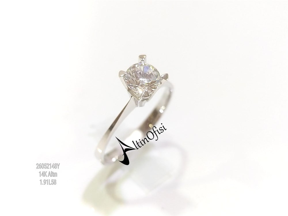 Tek TAş Yüzük 14 Ayar Altın