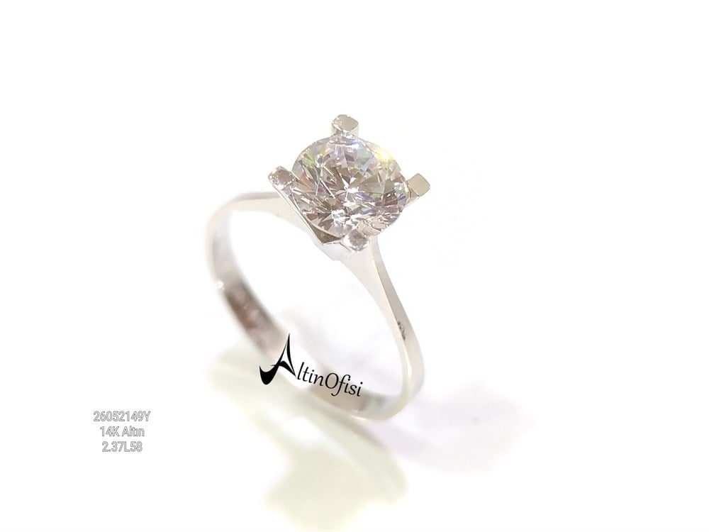 Tek TAş Yüzük 14 Ayar Altın