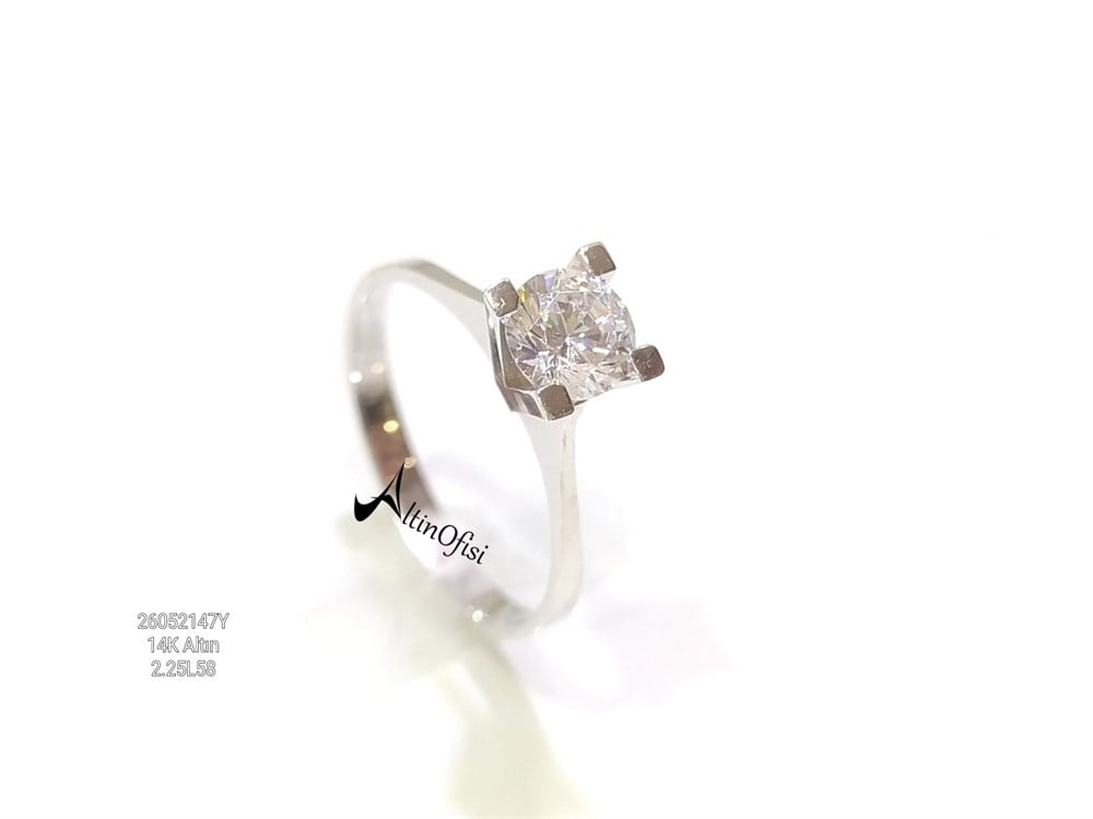 Tek TAş Yüzük 14 Ayar Altın