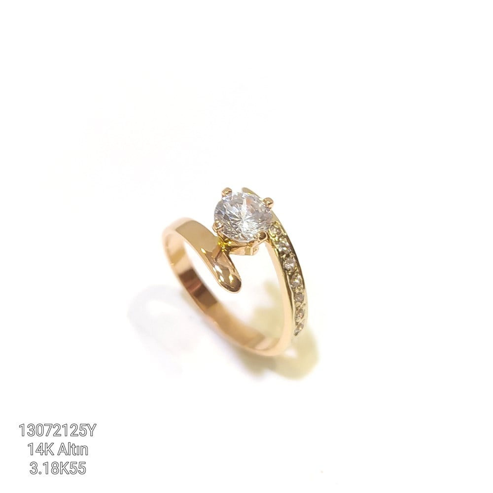 Tek TAş Yüzük 14 Ayar Altın