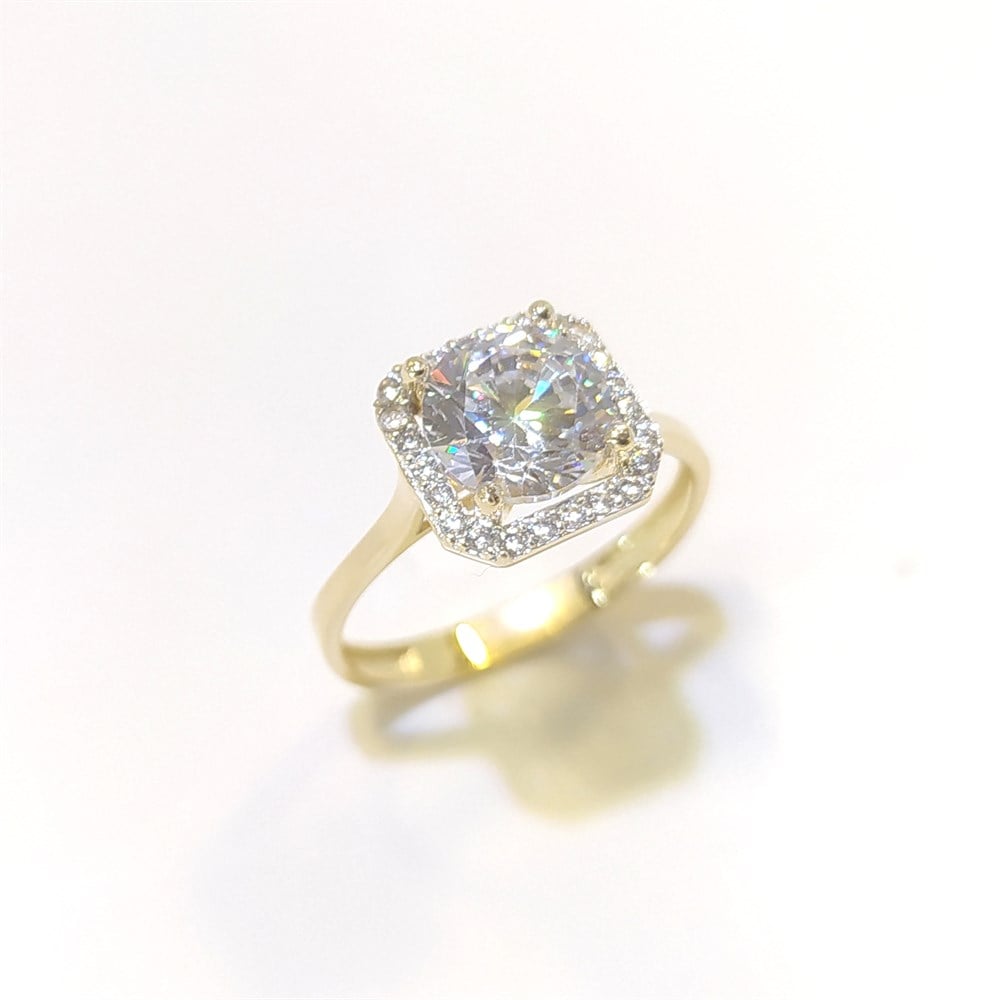 Tek TAş Yüzük 14 Ayar Altın