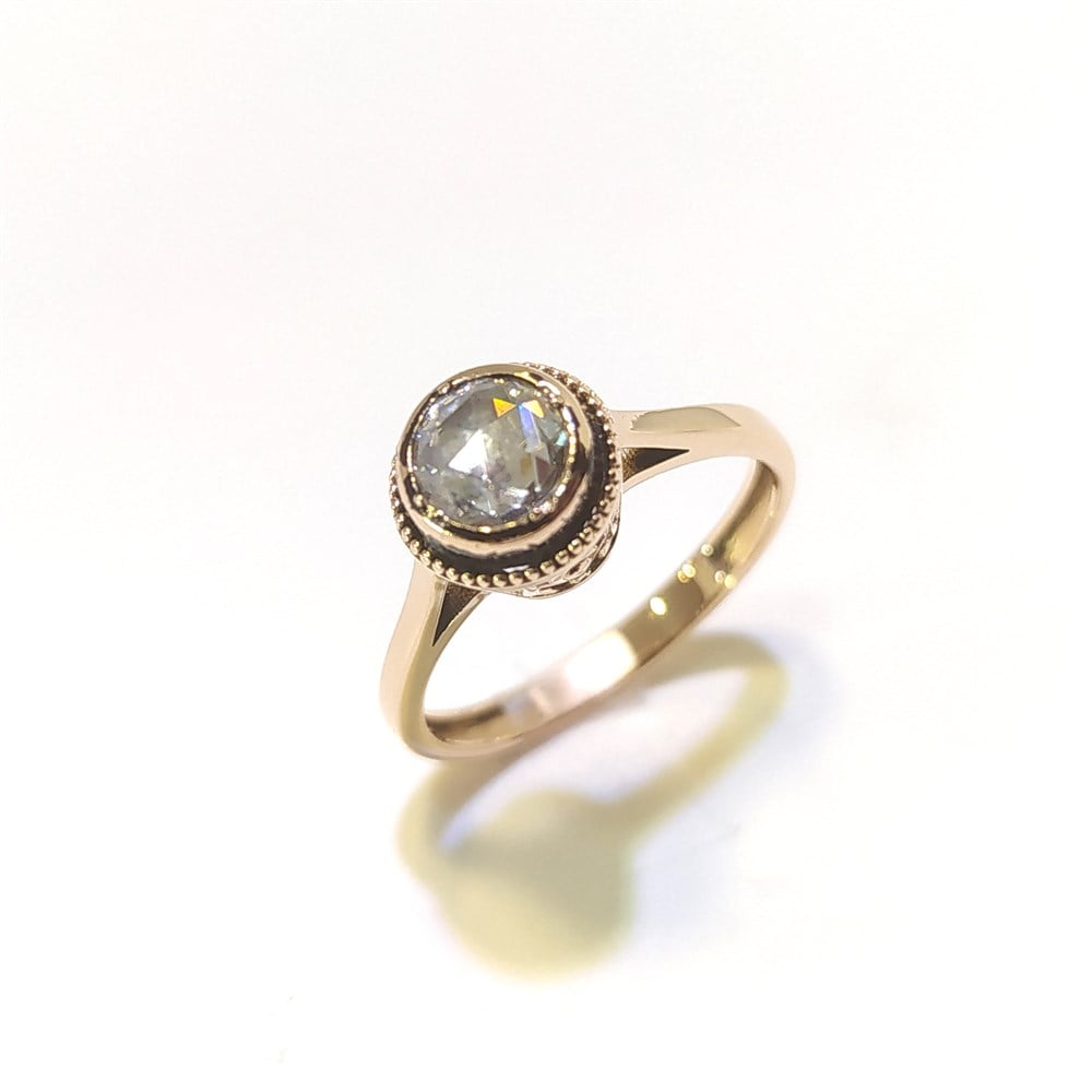 Tek TAş Yüzük 14 Ayar Altın