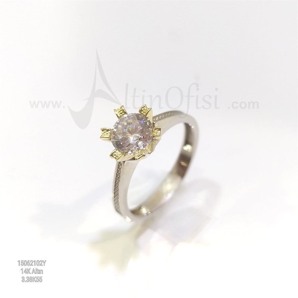 Tek TAş Yüzük 14 Ayar Altın