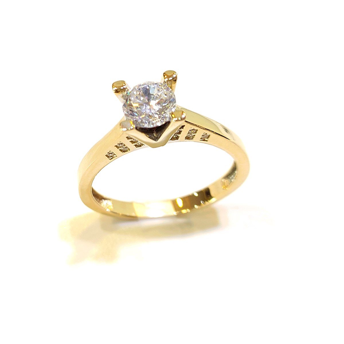 Tek Taş Yüzük 14 Ayar Altın HD VİDEOLU