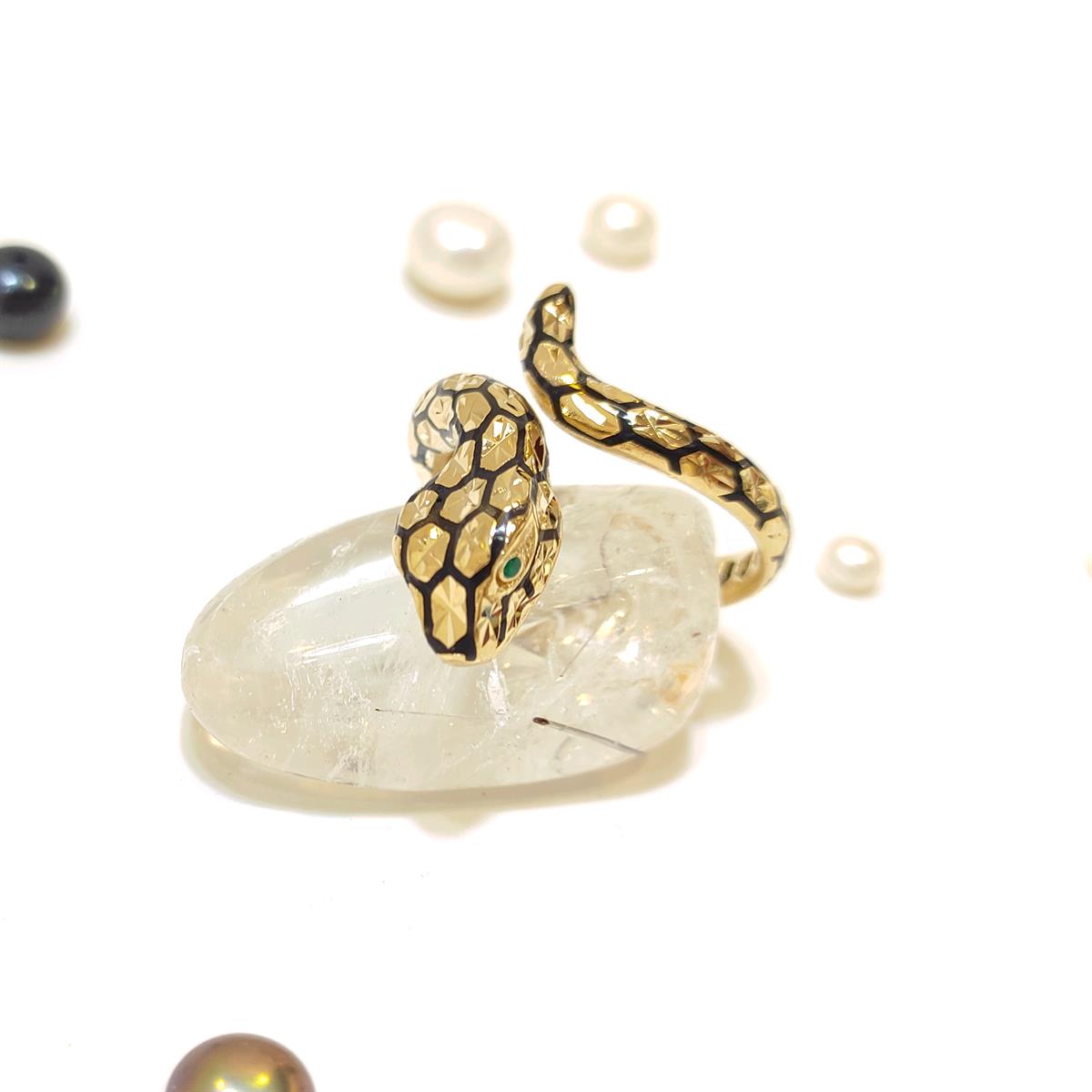 Yılan Yüzük 14 Ayar Altın HD VİDEOLU