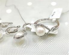 İnci Taşlı Set 14 ayar Altın