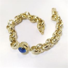 14K Gold Bracelet with Sapphire Clasp
