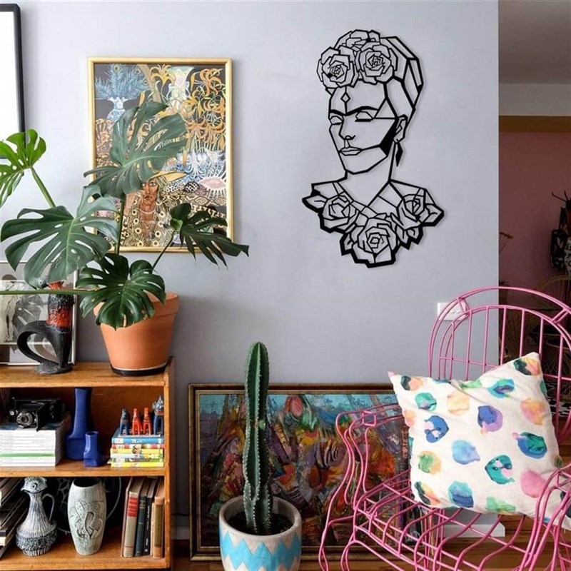 Frida Kahlo Portre Metal Wall Decor