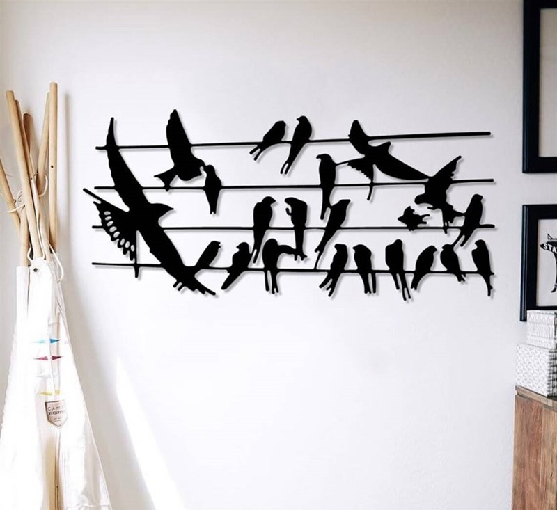 Kuş Sürüsü Metal Duvar Dekoru