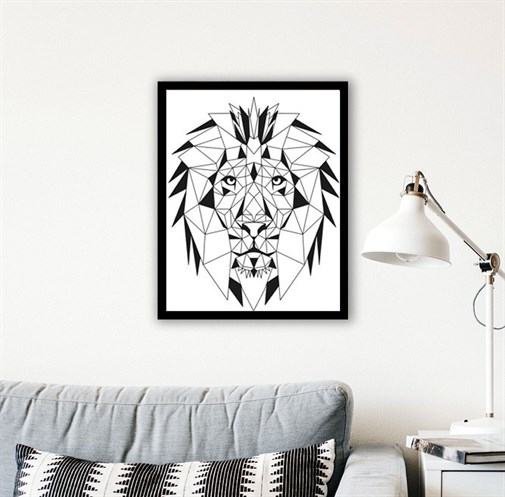 Lion Framed Paper Cutout Painting Table