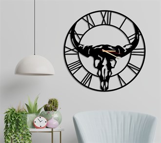 Bull Metal Wall Clock